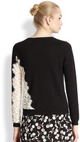 Thumbnail for your product : Nina Ricci Lace-Insert Long-Sleeve Knit Top