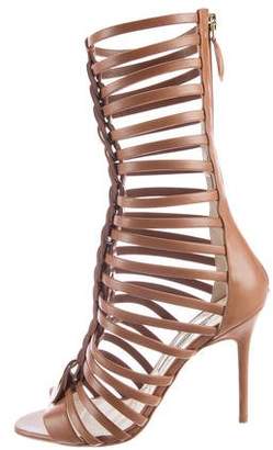 Brian Atwood Leather Cage Sandals