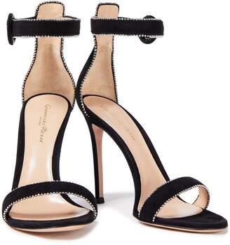 Gianvito Rossi Bead-embellished Suede Sandals