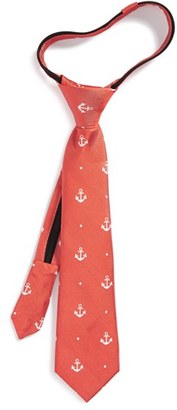 Nordstrom Anchor Dot Silk Zipper Tie (Little Boys)