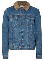 Thumbnail for your product : Topman Men's Denim Jacket With Faux Shearling Collar