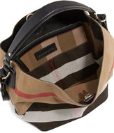 Thumbnail for your product : Burberry Ashby Medium Canvas Check Hobo Bag, Black