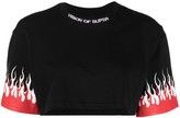 Thumbnail for your product : Vision Of Super flames-print cropped T-shirt