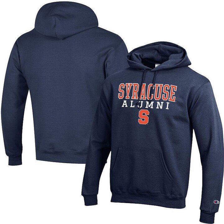 Men's Champion Navy Syracuse Orange Alumni Logo Stack Pullover Hoodie