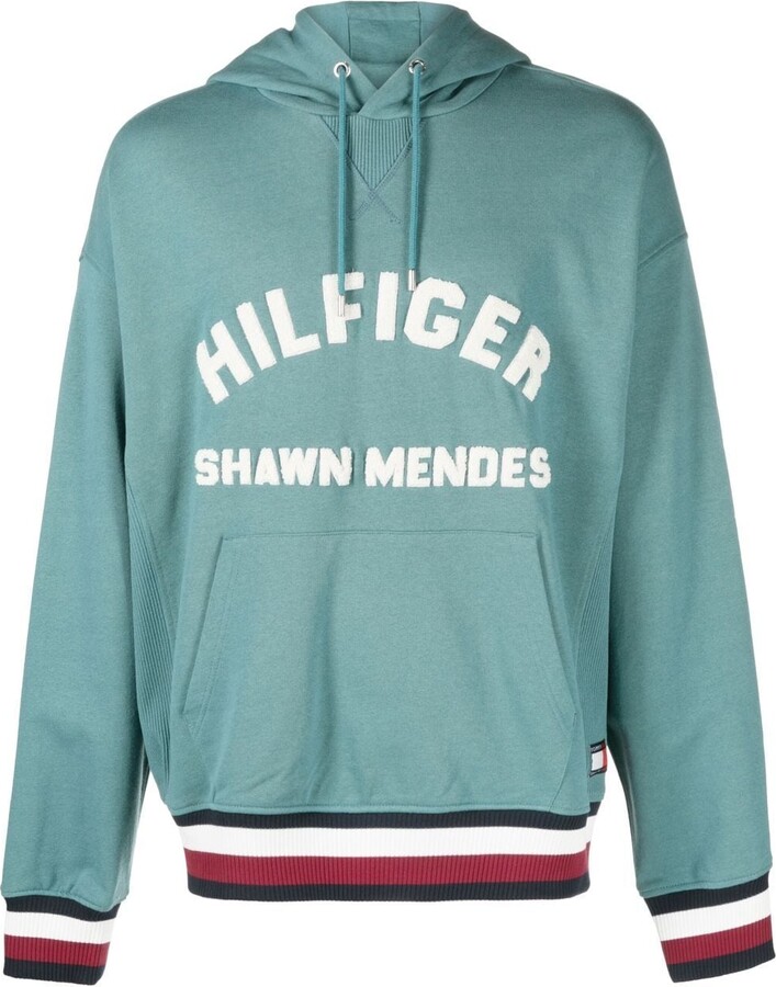 Tommy Hilfiger x Shawn Mendes logo-patch hoodie - ShopStyle