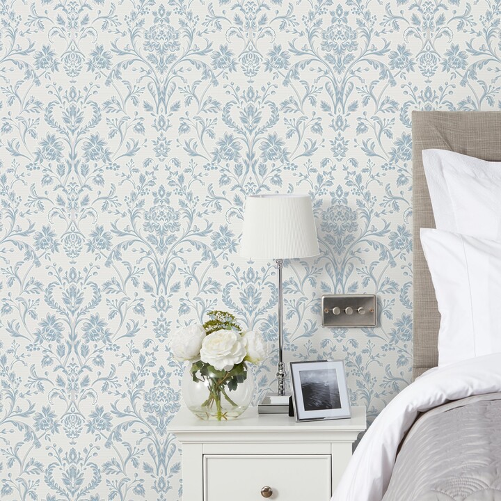 Dunelm Dorma Remington Blue Wallpaper Blue and White ShopStyle