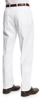 Thumbnail for your product : Zanella Parker Cotton-Stretch Flat-Front Trousers, White