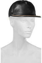 Thumbnail for your product : Moschino Mesh-Paneled Embellished Leather Cap