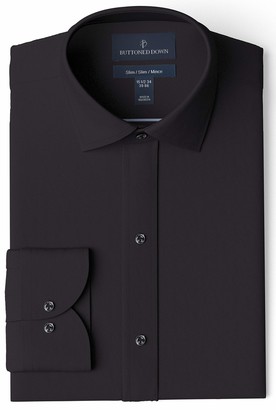 Buttoned Down Amazon Brand Men's Slim Fit Spread-Collar Pinpoint Non-Iron Dress Shirt