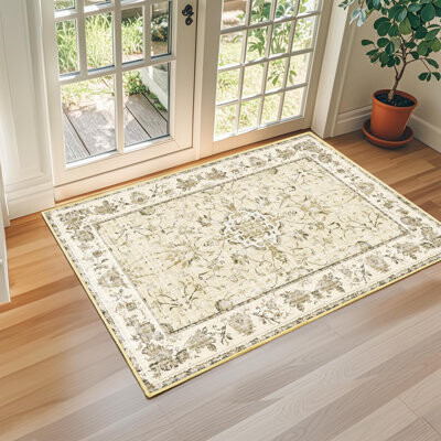 Bungalow Rose Vintage Boho Area Rugs Machine Washable Non Slip Living Room Rug