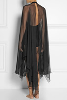 Thumbnail for your product : Donna Karan Silk chiffon-trimmed jersey bodysuit