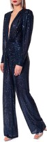 Thumbnail for your product : Aggi Carolyn Nightshadow Blue Long Sleeve Sequin Jumpsuit