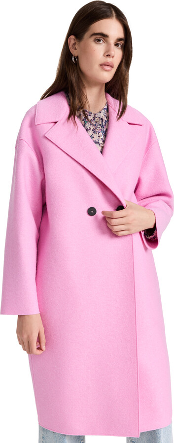 find Brand Womens Lightweight Coat in a Wool Blend with Drop Shoulder 