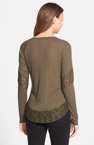 Thumbnail for your product : Sun & Shadow Lace Trim Thermal Top (Juniors)