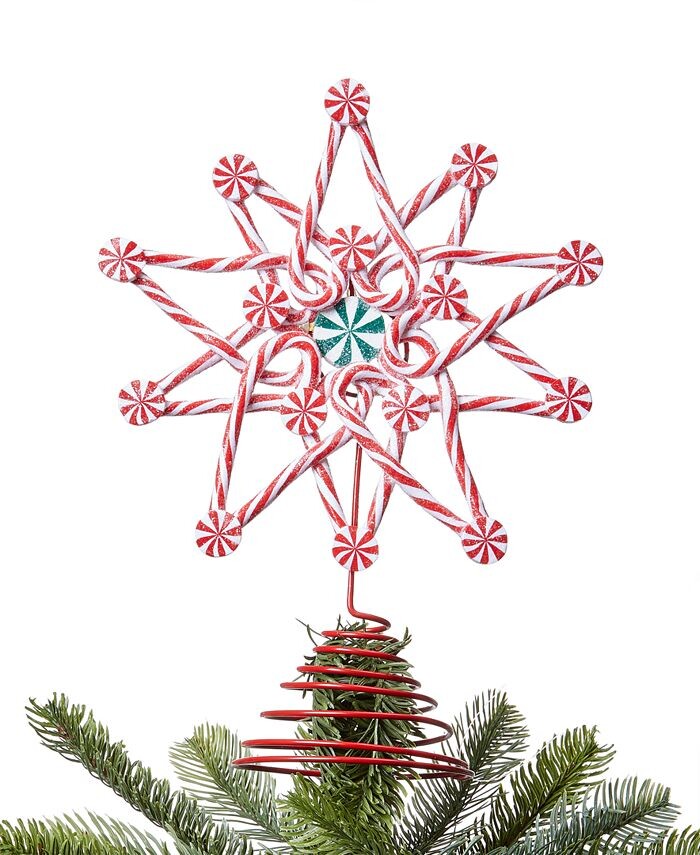 Holiday Lane Christmas Cheer Candy Cane Star Tree Topper, Created for Macy's