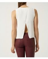 Thumbnail for your product : New Look Cream Sateen Split Back Sleeveless Shell Top