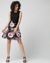 Thumbnail for your product : Le Château Floral Print Textured Knit Crew Neck Dress