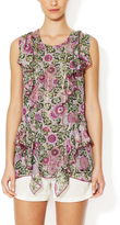 Thumbnail for your product : Anna Sui Silk Sunflowers Print Top