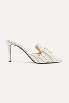 Thumbnail for your product : Altuzarra Izy Pinstriped Twill Mules - Beige