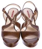 Thumbnail for your product : Prada Sport Platform Crossover Sandals