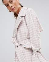 Thumbnail for your product : ASOS Design Gingham Belted Coat