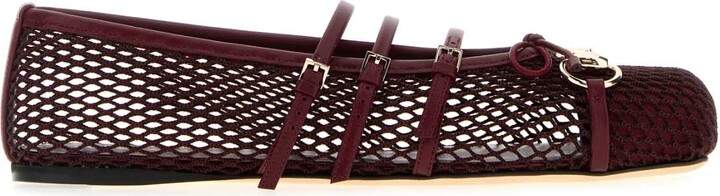 Gucci Burgundy Mesh Ballerinas