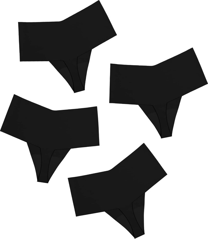 DEANGELMON Women Seamless Thongs No Show Thong Underwear Workout Panties High Waist Tanga