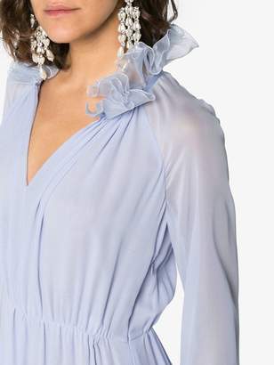 Giambattista Valli Silk gown with ruffle high neck