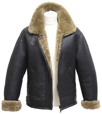 Infinity Men’s Vintage 'Air Force' Sheepskin Flying Leather Jacket with Ginger Fur 5XL