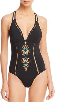 Red Carter Cross Back One Piece Swimsuit