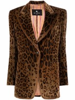 Thumbnail for your product : Etro Tailored Animal-Print Velvet Jacket