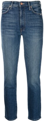 Mother Cropped Skinny-Cut Jeans