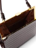 Thumbnail for your product : Mansur Gavriel Elegant Crocodile-effect Leather Clutch Bag - Womens - Dark Brown