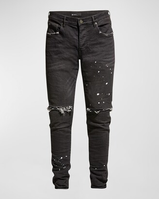 Purple Brand P001-BOS Slim Fit Jeans in Black Over Spray Men -  Bloomingdale's