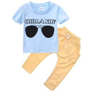 Magical Baby Baby Boys Short Sleeve Sunglasses Print T-shirt and Elastic Pants Outfit