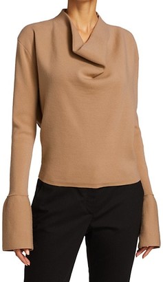 3.1 Phillip Lim Military Long-Sleeve Ribbed Cowl-Neck Sweater