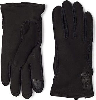UGG Leather Clamshell Logo Gloves with Conductive Tech Palm