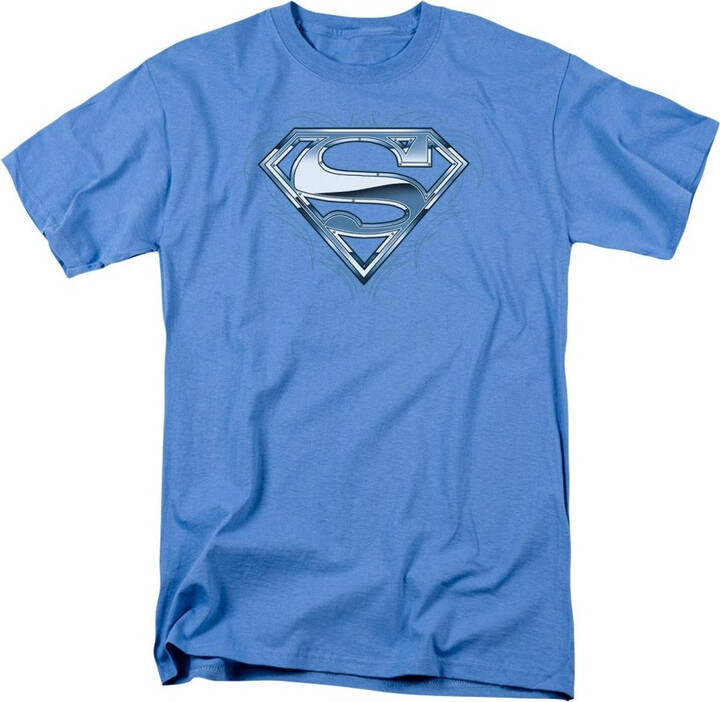 Superman Tribal Chrome Shield Short Sleeve Adult Tee / T-Shirt