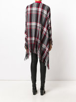 Thumbnail for your product : Dondup plaid fringed poncho