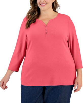 Karen Scott Ruched-Sleeve T-Shirt, Created for Macy's - ShopStyle