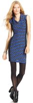 Thumbnail for your product : Spense Cowl-Neck Printed Colorblocked Dress