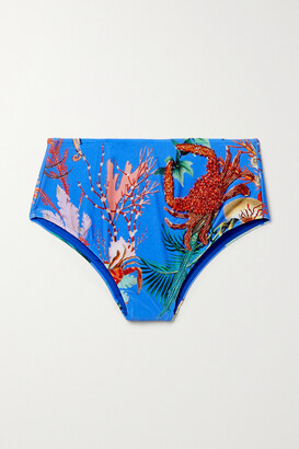 PatBO Oasis Embellished Printed Bikini Briefs