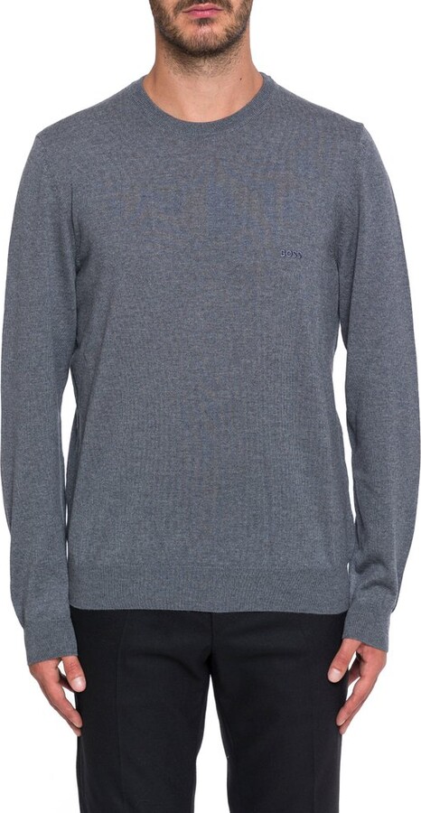 Boss Hugo Boss Logo Embroidered Crewneck Jumper
