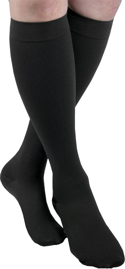 Maxar Men’s Trouser Support Compression Socks (23-30mmHG), H-1030, S, Black