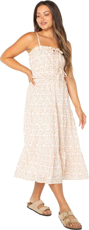 Celebrity Pink Women’s Smocked Waist Ruffle Maxi Dress, Sizes S-XL