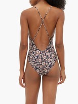Thumbnail for your product : The Upside Crawford Floral-print Scoop-back Swimsuit - Blue Multi
