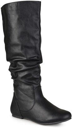 womens tall flat black boots