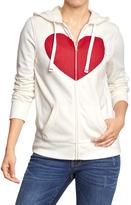 Thumbnail for your product : Old Navy Women's Heart-Graphic Fleece Hoodies
