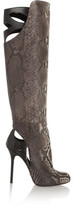 Thumbnail for your product : Sergio Rossi Cutout Python And Leather Knee Boots
