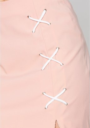 Missy Empire Alcie Nude Stitch Detail Mini Skirt